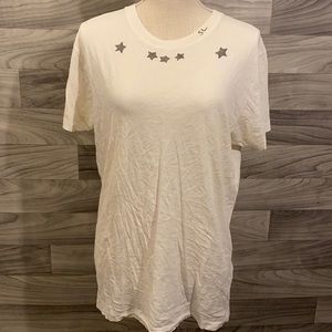 Saint Laurent Short Sleeve T-shirt In Ivory